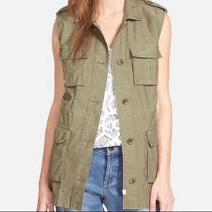 Treasure & Bond linen blend utility vest sz M